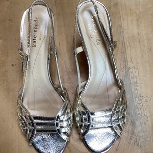 Female beautiful Kate spade open toe shoes , gold and size6.5